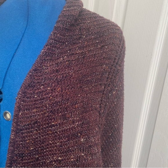 Denver Hayes women burgundy multicoloured knitted cardigan. Size XL. Used. - Picture 2 of 9